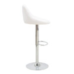 Bar stool Boronez height adjustable white pu-chrome base 47x49x112cm - Image 4