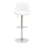 Bar stool Boronez height adjustable white pu-chrome base 47x49x112cm - Image 5