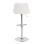 Bar stool Boronez height adjustable white pu-chrome base 47x49x112cm - Image 6