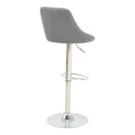 Bar stool Boronez height adjustable grey pu-chrome base 47x49x112cm - Слика 2