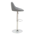 Bar stool Boronez height adjustable grey pu-chrome base 47x49x112cm - Слика 4
