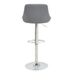Bar stool Boronez height adjustable grey pu-chrome base 47x49x112cm - Слика 6