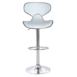 Bar stool Butterfly height adjustable white pu-chrome base 47x47x100cm - Слика 3
