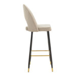 Bar stool Casenio beige velvet-black-gold metal base 48x50x117cm - Слика 3