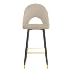 Bar stool Casenio beige velvet-black-gold metal base 48x50x117cm - Слика 4