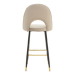 Bar stool Casenio beige velvet-black-gold metal base 48x50x117cm - Слика 5