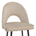 Bar stool Casenio beige velvet-black-gold metal base 48x50x117cm - Слика 6