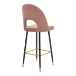 Bar stool Casenio velvet rotten apple-black-gold metal base 48x50x117cm - Слика 2