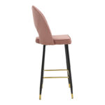Bar stool Casenio velvet rotten apple-black-gold metal base 48x50x117cm - Слика 3
