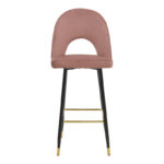 Bar stool Casenio velvet rotten apple-black-gold metal base 48x50x117cm - Слика 4