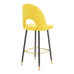 Bar stool Casenio velvet yellow-black-gold metal base 48x50x117cm - Слика 2