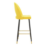 Bar stool Casenio velvet yellow-black-gold metal base 48x50x117cm - Слика 3