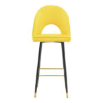 Bar stool Casenio velvet yellow-black-gold metal base 48x50x117cm - Слика 4
