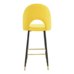 Bar stool Casenio velvet yellow-black-gold metal base 48x50x117cm - Слика 5