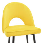 Bar stool Casenio velvet yellow-black-gold metal base 48x50x117cm - Слика 6