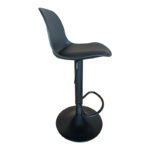 Bar stool Louser height adjustable black pp with cushion-black metal base 44x46x114cm - Слика 2