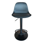 Bar stool Louser height adjustable black pp with cushion-black metal base 44x46x114cm - Слика 3