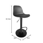 Bar stool Louser height adjustable black pp with cushion-black metal base 44x46x114cm - Слика 5