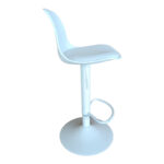 Bar stool Louser height adjustable white pp with cushion-white metal base 44x46x114cm - Слика 2