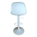Bar stool Louser height adjustable white pp with cushion-white metal base 44x46x114cm - Слика 4