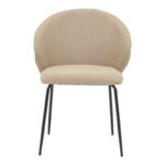 Chair Olympian beige fabric-black metal leg 50x55x83cm - Слика 4