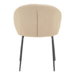 Chair Olympian beige fabric-black metal leg 50x55x83cm - Слика 5