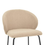 Chair Olympian beige fabric-black metal leg 50x55x83cm - Слика 6