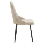Chair Azori velvet beige-grey black metal leg 49x55x85cm - Image 3
