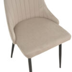 Chair Azori velvet beige-grey black metal leg 49x55x85cm - Image 6