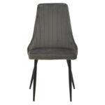 Chair Azori velvet dark grey-black metal leg 49x55x85cm - Слика 4