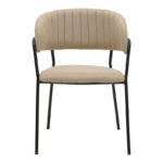 Chair Morel  beige fabric- black metal leg 55x55x76cm - Image 4