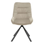Chair Wori beige velvet-metal black leg  48x56x82cm - Image 4