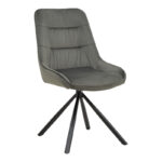 Chair Wori dark grey velvet-metal black leg 48x56x82cm