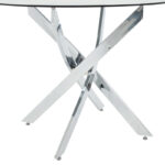 Antoro table glass and metal legs in chrome shade D80x75cm - Слика 4