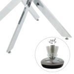 Antoro table glass and metal legs in chrome shade D80x75cm - Слика 5