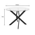 Antoro table glass and metal legs in black shade D100x75cm - Слика 6