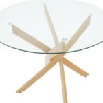 Antoro table glass and metal legs in a natural shade D100x75cm - Слика 3