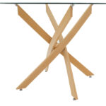 Antoro table glass and metal legs in a natural shade D100x75cm - Слика 4