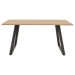 Winor table natural mdf-leg black metal 140x80x75cm - Image 2
