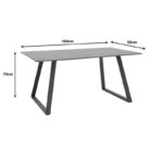 Table Winor walnut mdf-black metal legs 160x90x75cm - Image 5