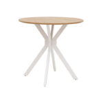 Table Xuson natural mdf-white metal legs D80x75cm