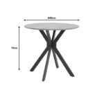 Table Xuson natural mdf-white metal legs D80x75cm - Image 5