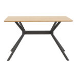 Nerelis natural mdf table and black metal leg 120x70x75cm - Image 2