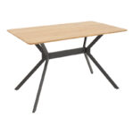 Nerelis natural mdf table and black metal leg 120x70x75cm