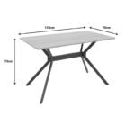 Nerelis natural mdf table and black metal leg 120x70x75cm - Image 5