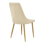Chair Azori velvet beige fabric with natural color metal leg 49x55x85cm - Image 2