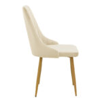 Chair Azori velvet beige fabric with natural color metal leg 49x55x85cm - Image 3