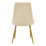 Chair Azori velvet beige fabric with natural color metal leg 49x55x85cm - Image 5