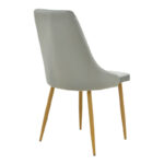 Chair Azori velvet grey fabric with natural color metal leg 49x55x85cm - Image 2