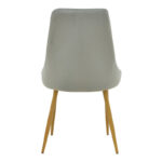 Chair Azori velvet grey fabric with natural color metal leg 49x55x85cm - Image 5